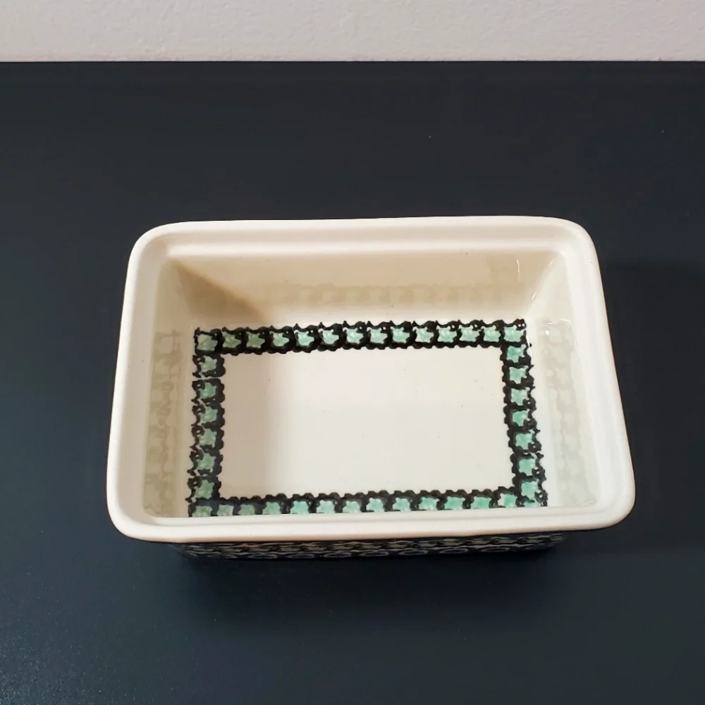 Ceramica Artystyczna Unikat Polish Pottery Covered Butter Box